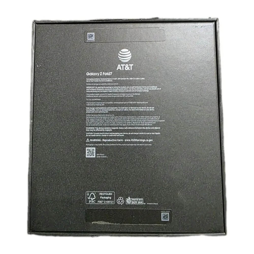 Samsung Galaxy Z Fold 7 EMPTY BOX ONLY, BOX ONLY For Jet Black 256GB Replacement